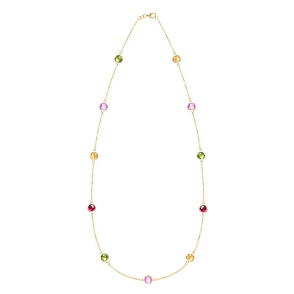 Personalized Bayberry Grand 11 Birthstone Necklace in 14k Gold sold by Haverhill