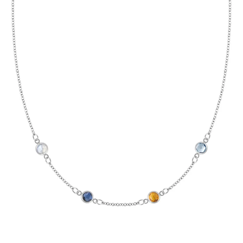 Personalized Classic 4 Birthstone Necklace in 14k Gold sold by Haverhill