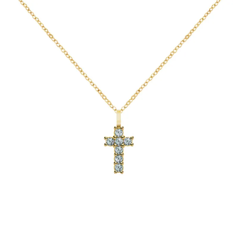 Rosecliff Small Cross Alexandrite Pendant in 14k Gold (June) sold by Haverhill