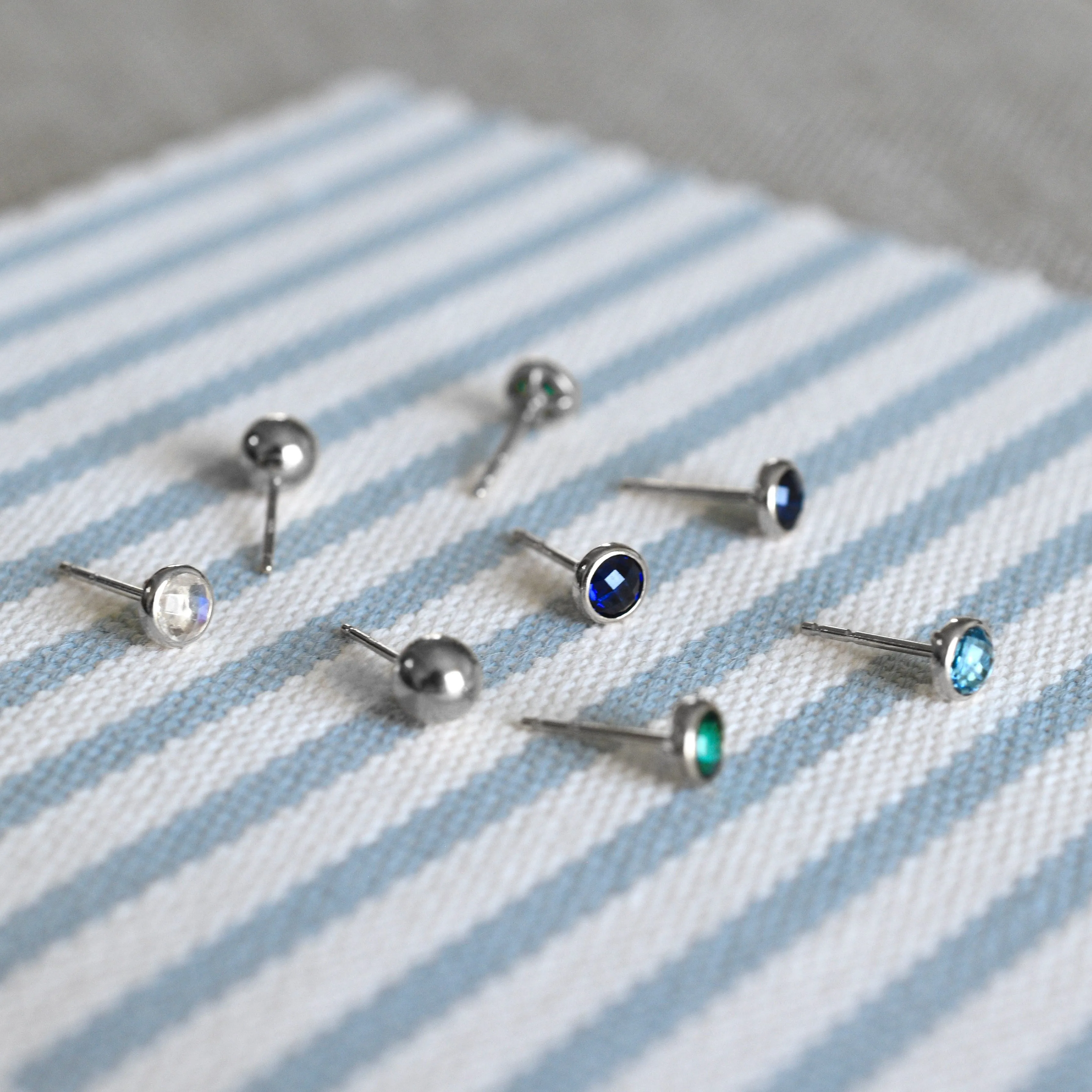 Bristol Stud Earrings in 14k White Gold sold by Haverhill product image thumbnail 3