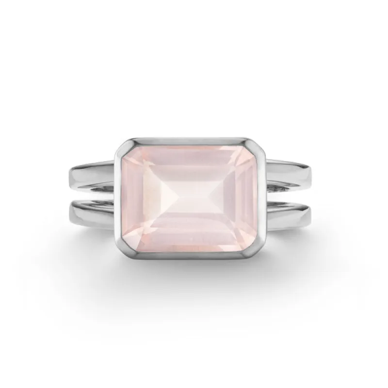 Personalized Warren Horizontal Birthstone Ring in 14k Gold sold by Haverhill