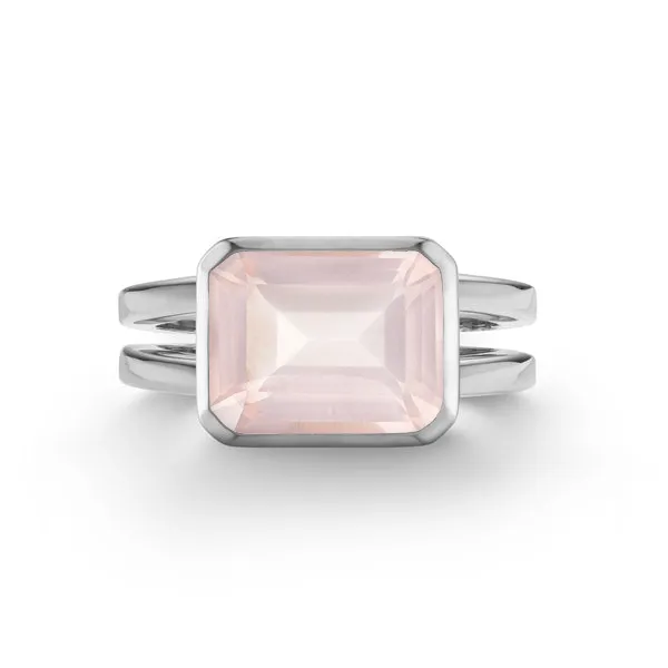 Personalized Warren Horizontal Birthstone Ring in 14k Gold sold by Haverhill