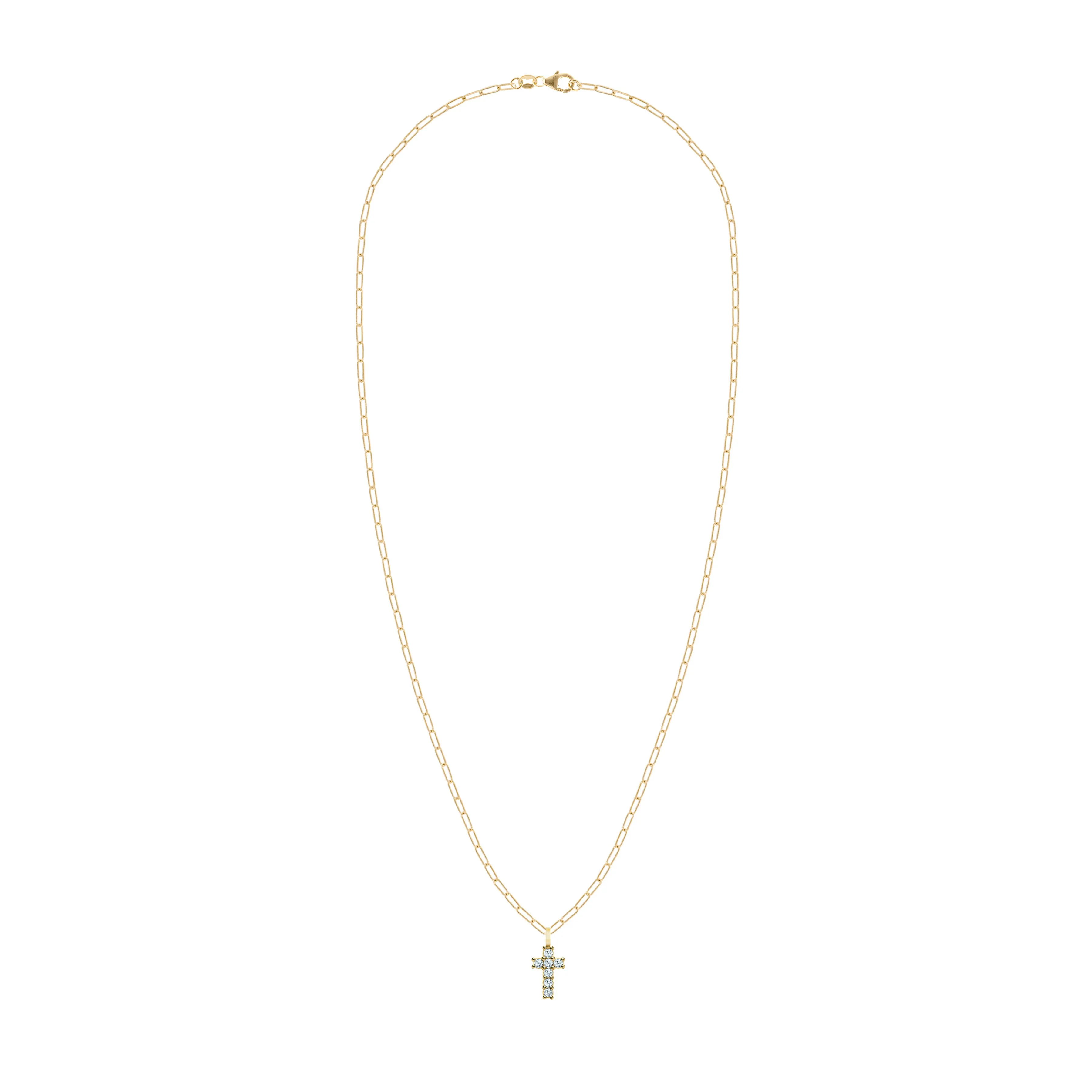 Rosecliff Small Cross Aquamarine Pendant in 14k Gold (March) sold by Haverhill product image thumbnail 4