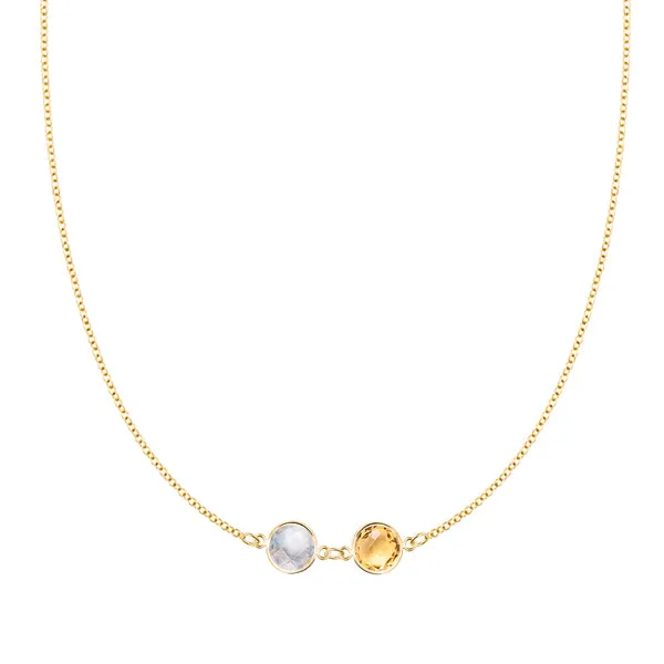 Personalized Grand 2 Connected Birthstone Necklace in 14k Gold sold by Haverhill