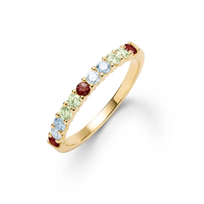 Personalized Rosecliff Birthstone Stackable Ring in 14k Gold sold by Haverhill