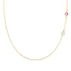 Personalized Classic 2 Birthstone Necklace in 14k Gold sold by Haverhill