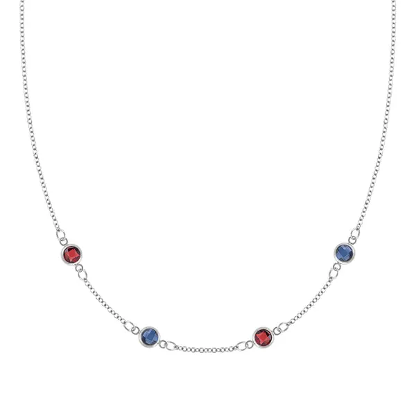 Personalized Classic 4 Birthstone Necklace in 14k Gold sold by Haverhill