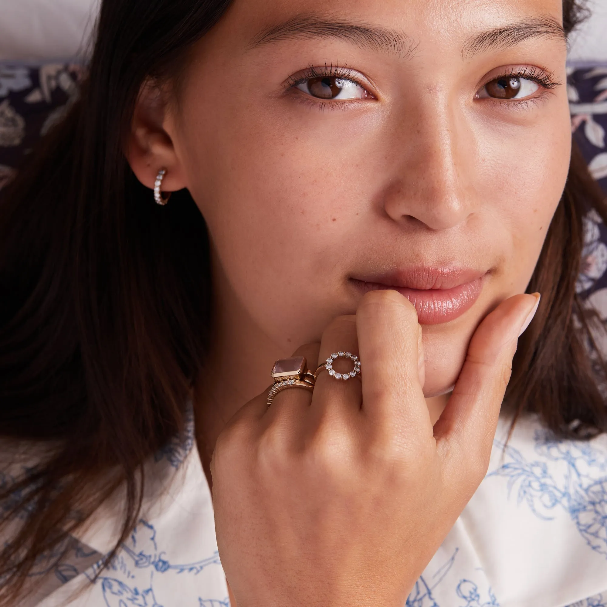 Personalized Rosecliff Small Circle Birthstone Ring in 14k Gold sold by Haverhill product image thumbnail 2