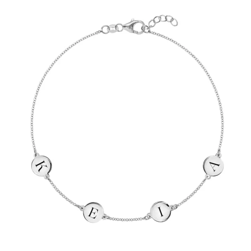 Personalized 4 Letter Bracelet in 14k Gold sold by Haverhill