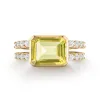 Personalized Warren Horizontal Birthstone Ring with Accent Stones in 14k Gold sold by Haverhill