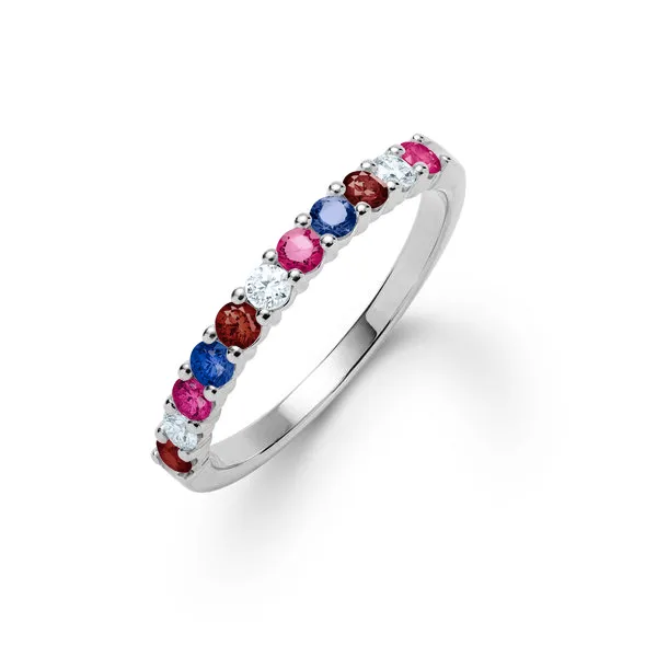 Personalized Rosecliff Birthstone Stackable Ring in 14k Gold sold by Haverhill