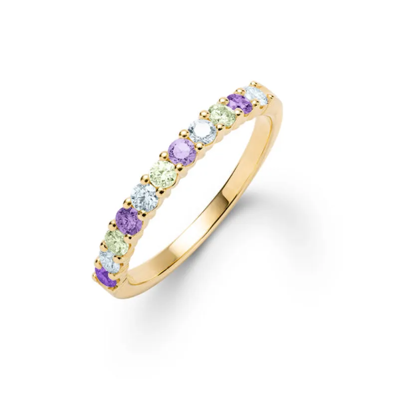 Personalized Rosecliff Birthstone Stackable Ring in 14k Gold sold by Haverhill