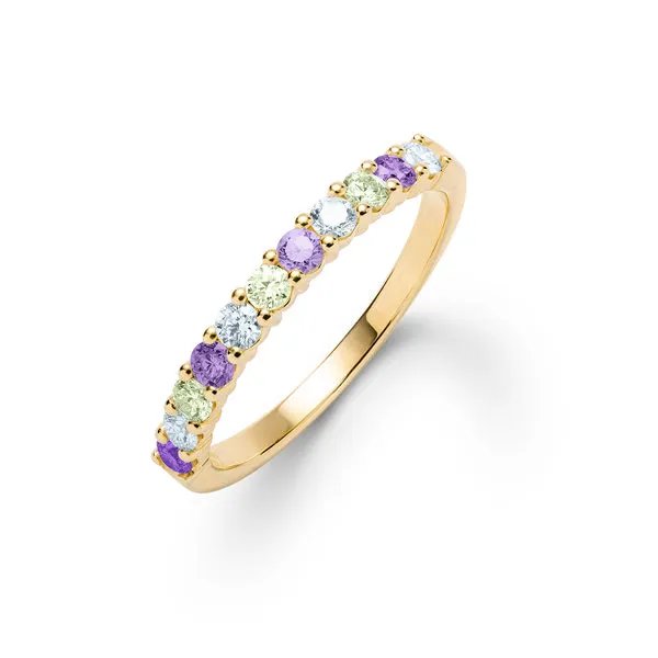 Personalized Rosecliff Birthstone Stackable Ring in 14k Gold sold by Haverhill