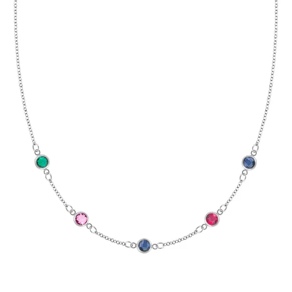 Personalized Classic 5 Birthstone Necklace in 14k Gold sold by Haverhill
