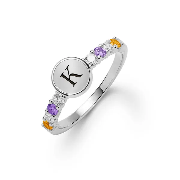 Personalized Rosecliff Letter Ring in 14k Gold sold by Haverhill