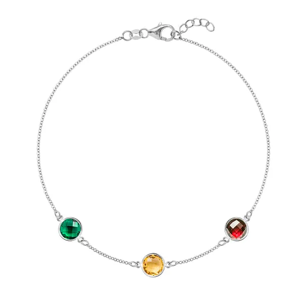 Personalized Grand 3 Birthstone Bracelet in 14k Gold sold by Haverhill