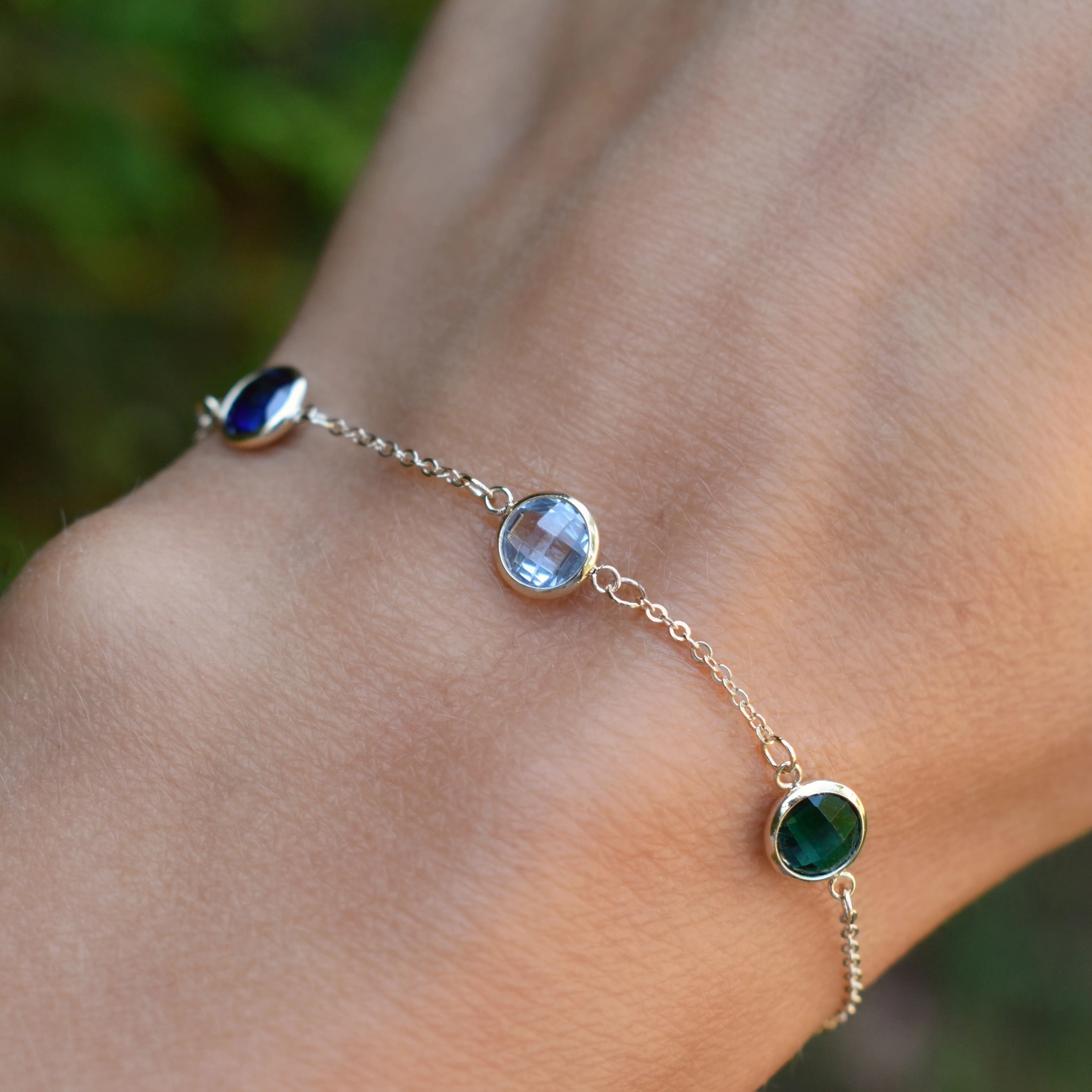 Personalized Grand 3 Birthstone Bracelet in 14k Gold sold by Haverhill product image thumbnail 3