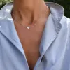 Personalized Classic 1 Letter & 4 Peridot Necklace in 14k Gold (August) sold by Haverhill
