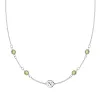 Personalized Classic 1 Letter & 4 Peridot Necklace in 14k Gold (August) sold by Haverhill