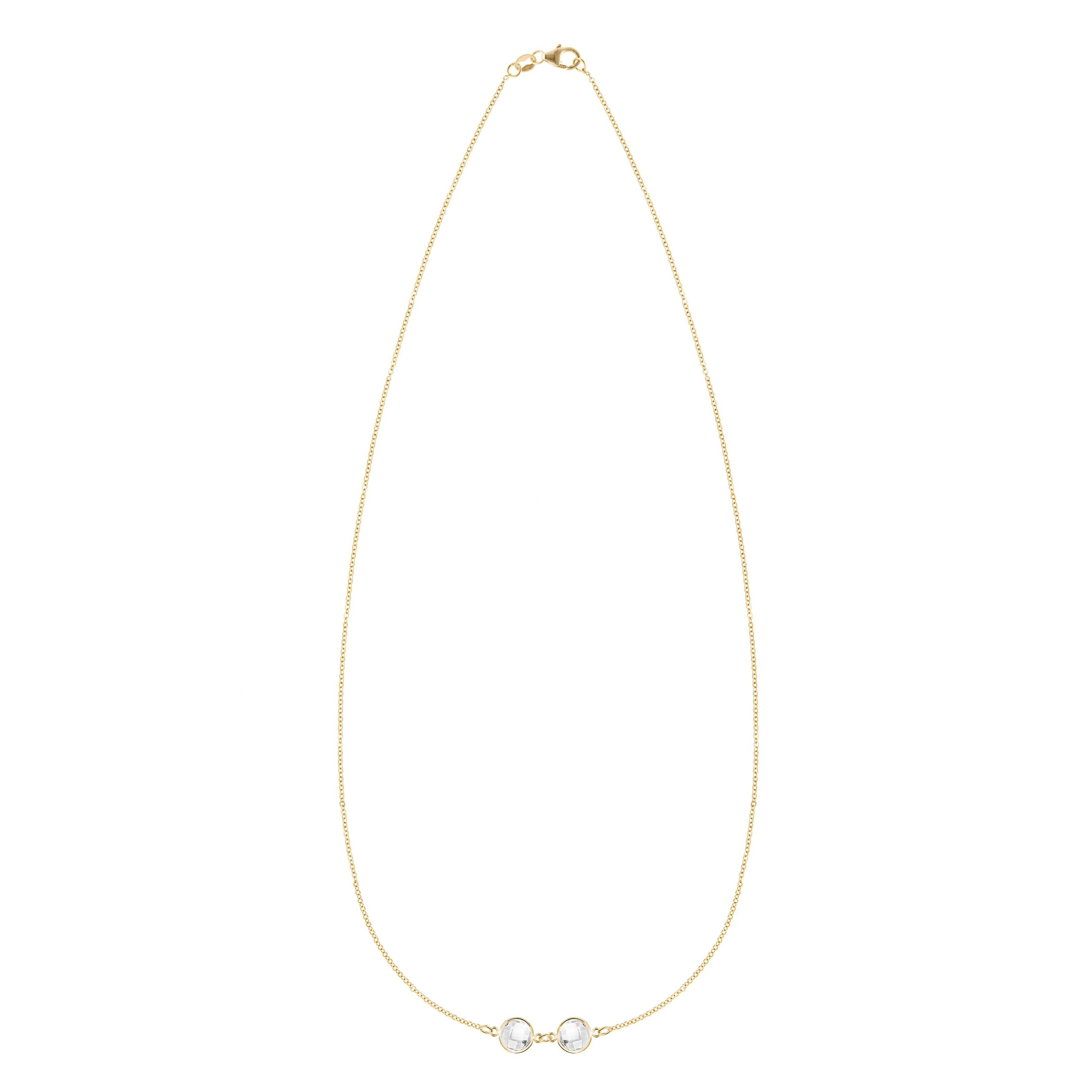 Personalized Grand 2 Connected Birthstone Necklace in 14k Gold sold by Haverhill product image thumbnail 4