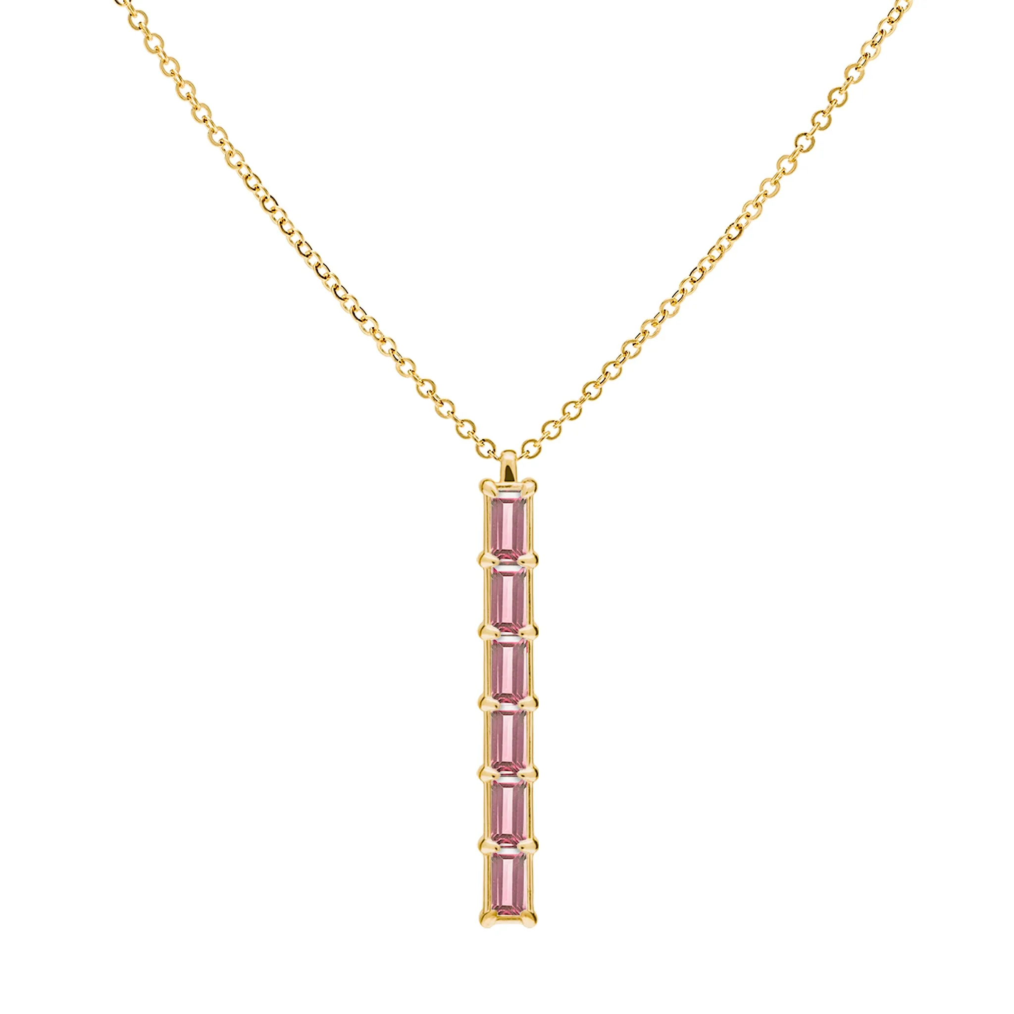Providence 6 Pink Tourmaline Pendant in 14k Yellow Gold (16") sold by Haverhill