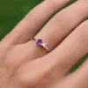 Personalized Greenwich Solitaire Birthstone & Diamond Ring in 14k Gold sold by Haverhill