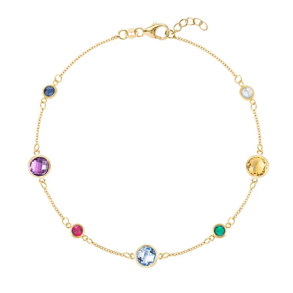 Personalized Bayberry Grand & Classic 7 Stone Bracelet in 14k Gold sold by Haverhill