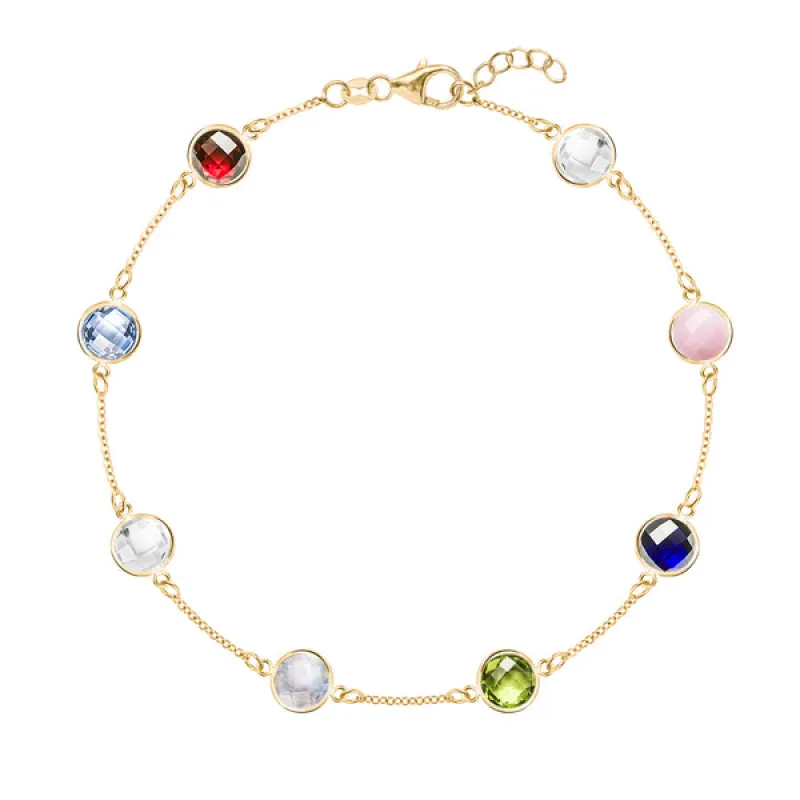 Personalized Grand 8 Birthstone Bracelet in 14k Gold sold by Haverhill