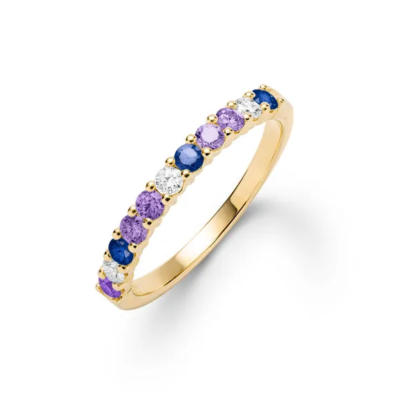 Personalized Rosecliff Birthstone Stackable Ring in 14k Gold sold by Haverhill