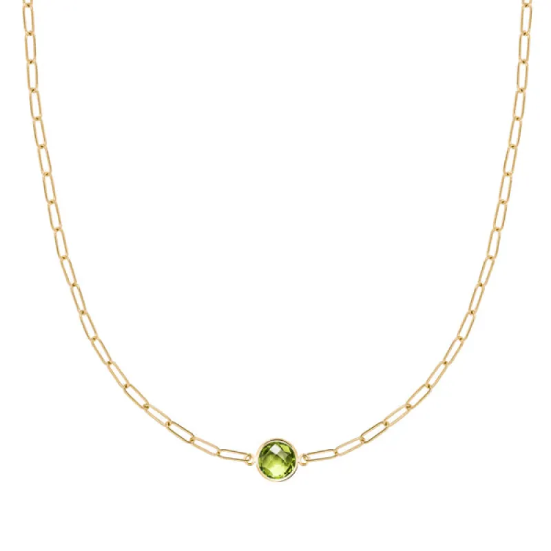 Personalized Grand 1 Birthstone Adelaide Mini Necklace in 14k Gold sold by Haverhill