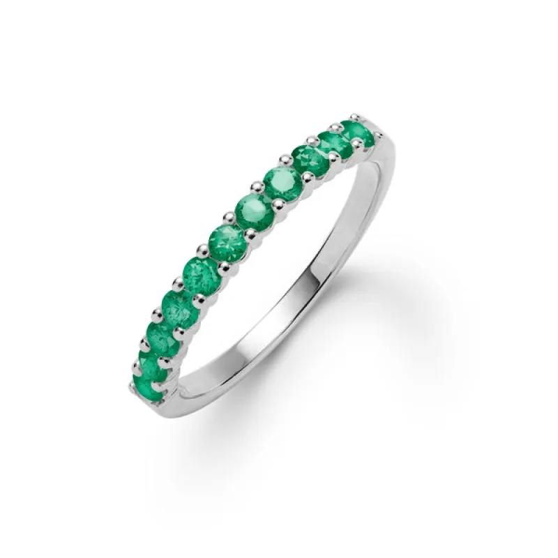Personalized Rosecliff Birthstone Stackable Ring in 14k Gold made by Haverhill