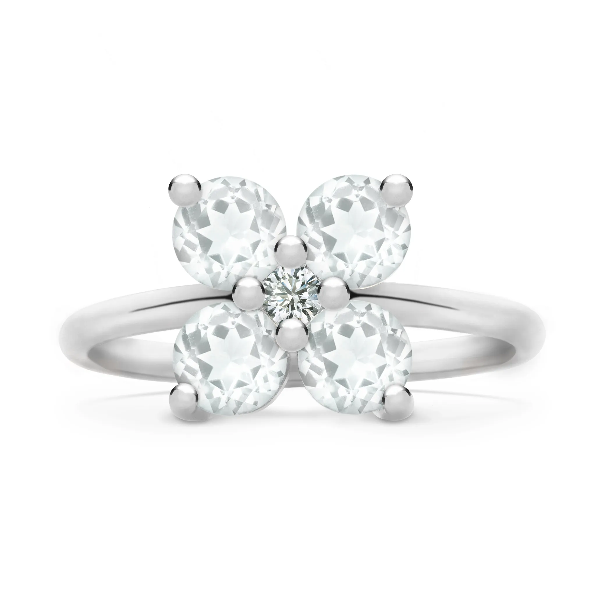 Personalized Greenwich 4 Birthstone & Diamond Ring in 14k Gold sold by Haverhill product image thumbnail 5