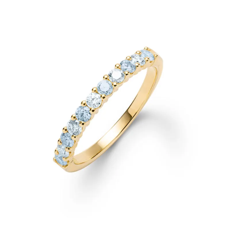 Personalized Rosecliff Birthstone Stackable Ring in 14k Gold sold by Haverhill