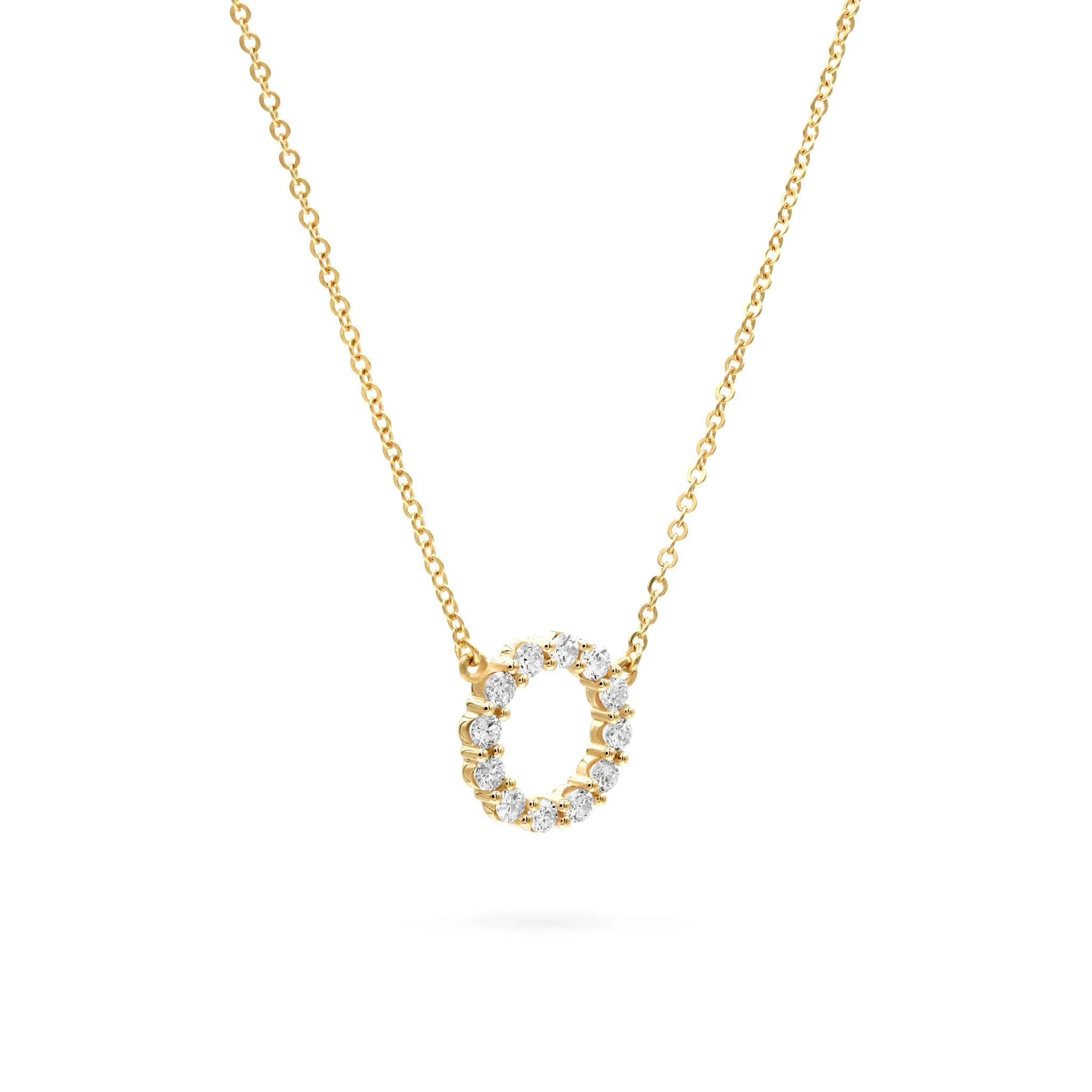Personalized Rosecliff Small Circle Birthstone Necklace in 14k Gold sold by Haverhill product image thumbnail 4