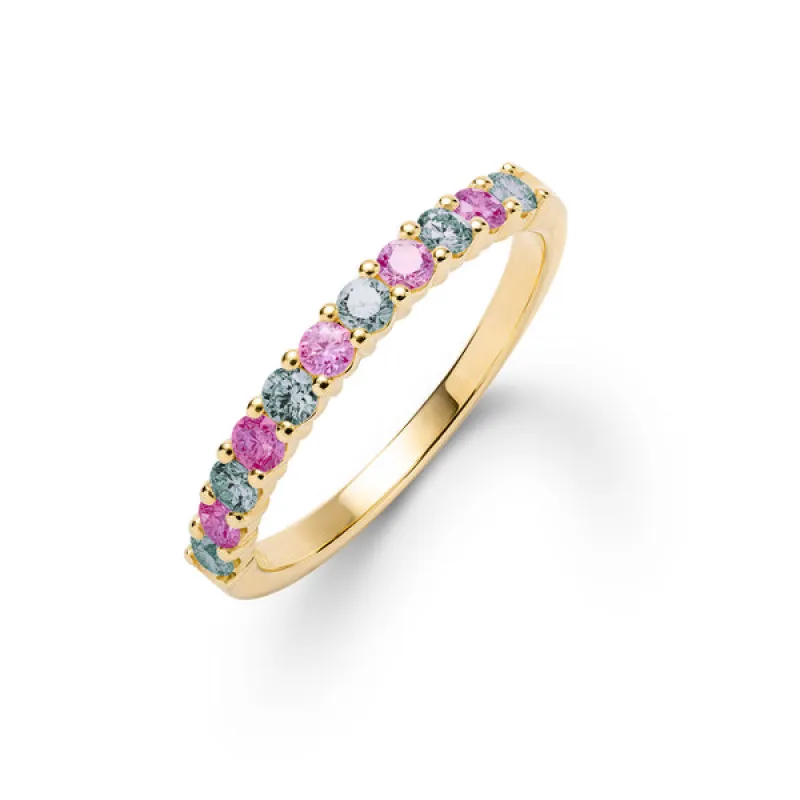Personalized Rosecliff Birthstone Stackable Ring in 14k Gold sold by Haverhill