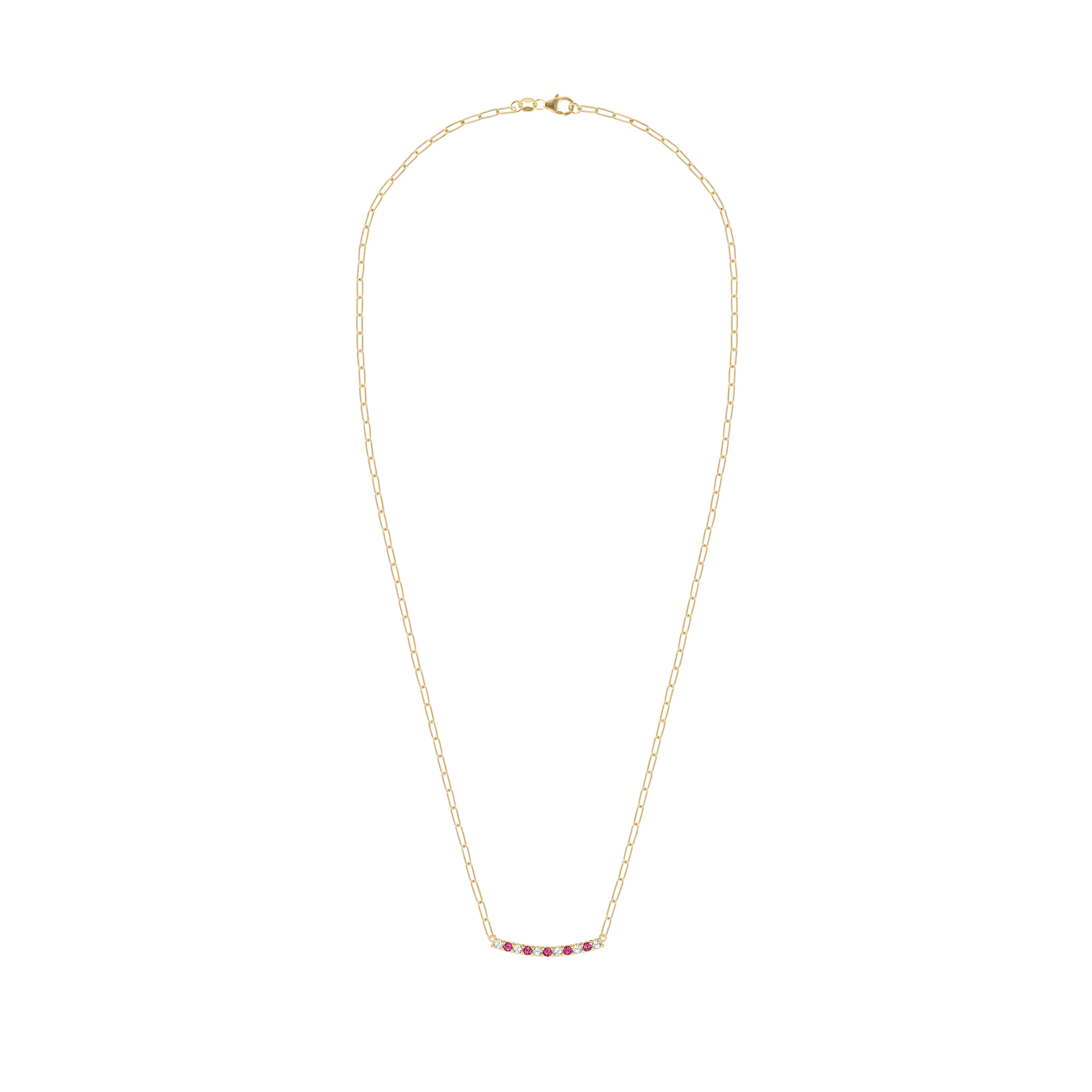 Rosecliff Diamond & Ruby Bar Adelaide Mini Necklace in 14k Gold (July) sold by Haverhill product image thumbnail 5