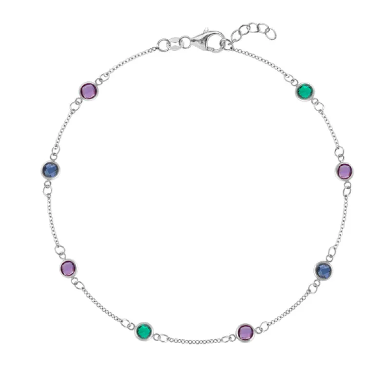 Personalized Classic 8 Birthstone Bracelet in 14k Gold sold by Haverhill