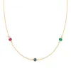Personalized Classic 3 Birthstone Necklace in 14k Gold sold by Haverhill