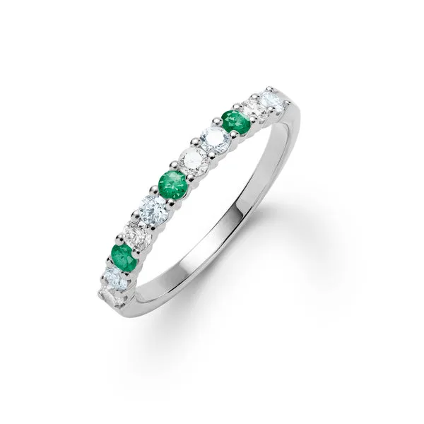 Personalized Rosecliff Birthstone Stackable Ring in 14k Gold sold by Haverhill