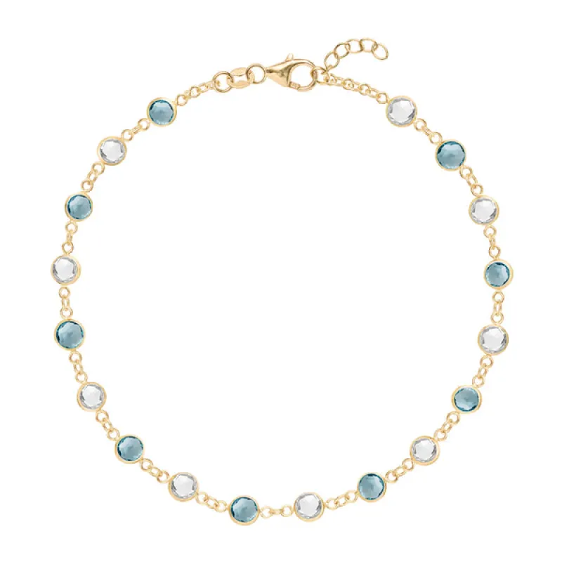 Personalized Newport Birthstone Bracelet in 14k Gold sold by Haverhill