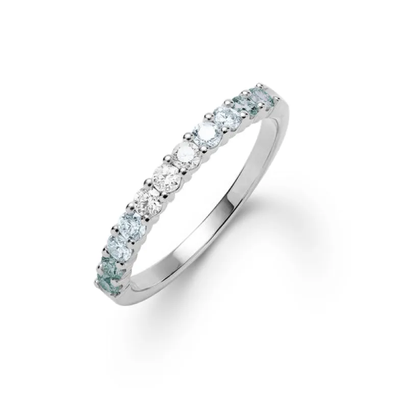 Personalized Rosecliff Birthstone Stackable Ring in 14k Gold sold by Haverhill