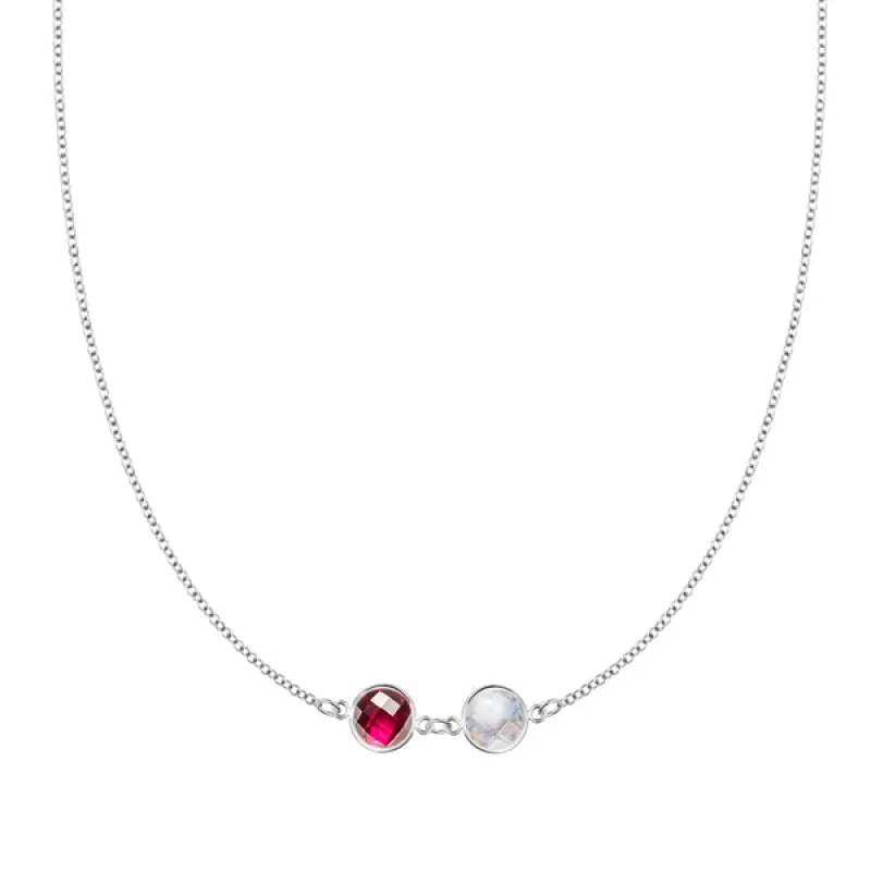 Personalized Grand 2 Connected Birthstone Necklace in 14k Gold sold by Haverhill