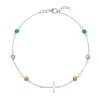 Personalized Bayberry Birthstone Cross Bracelet in 14k Gold sold by Haverhill