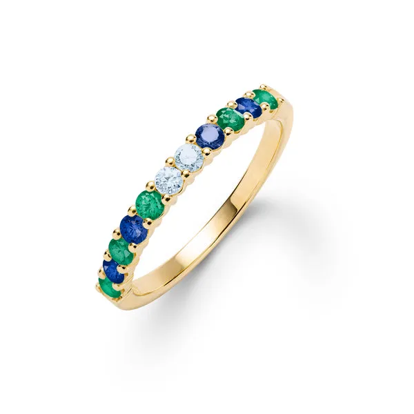 Personalized Rosecliff Birthstone Stackable Ring in 14k Gold sold by Haverhill