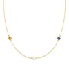Personalized Classic 3 Birthstone Necklace in 14k Gold sold by Haverhill