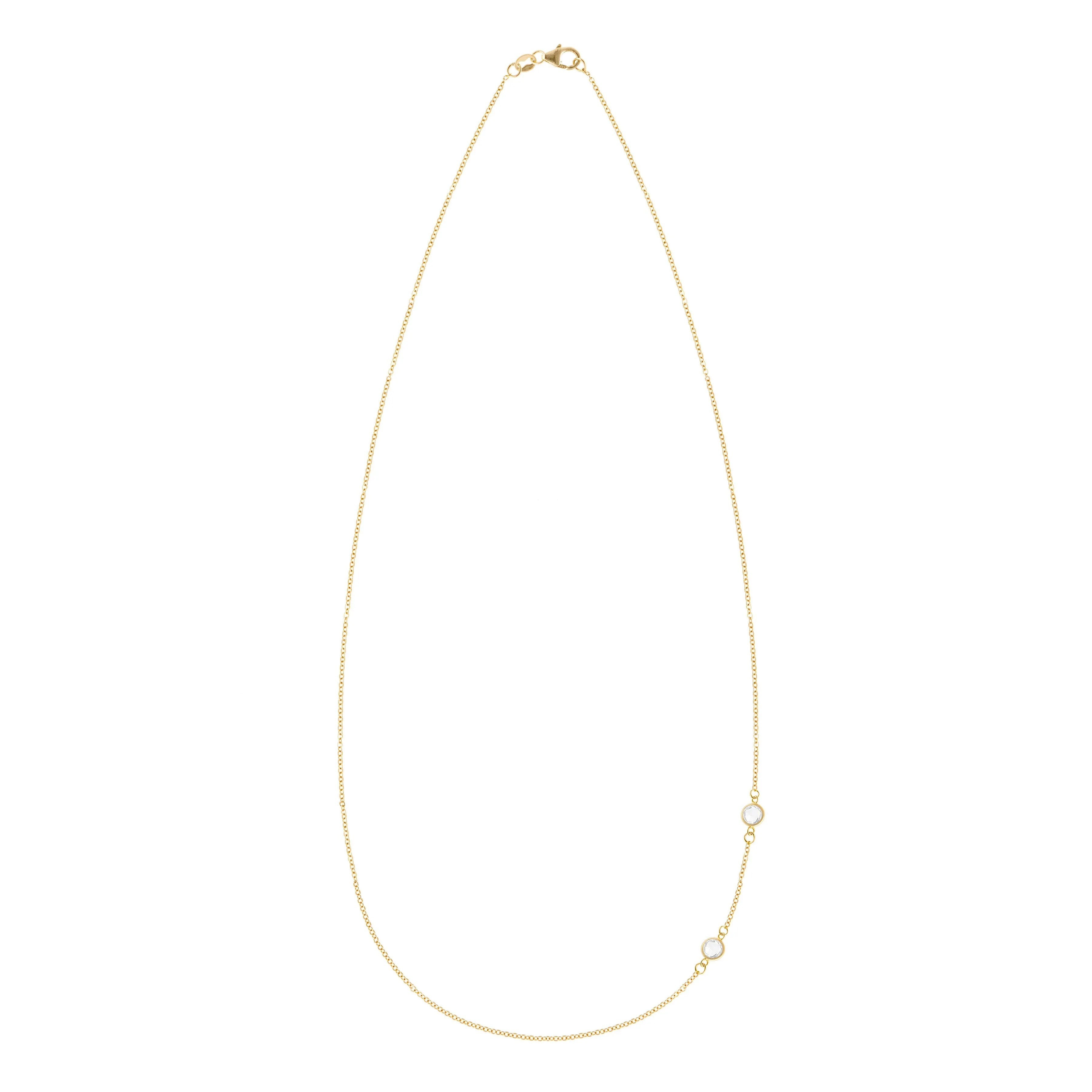 Personalized Classic 2 Birthstone Necklace in 14k Gold sold by Haverhill product image thumbnail 4