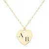 Engravable Large Flat Heart Pendant with Adelaide Mini Chain in 14k Gold sold by Haverhill