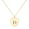 Engravable Large Flat Heart Pendant with Adelaide Mini Chain in 14k Gold sold by Haverhill