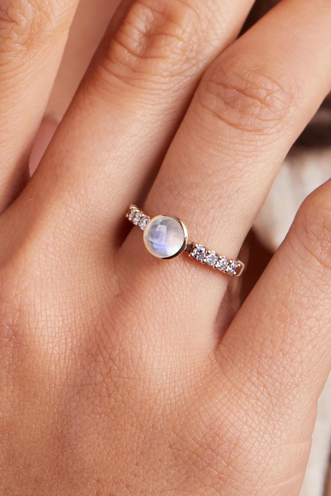 Rosecliff Grand Moonstone Ring in 14k Gold (June) sold by Haverhill product image thumbnail 3
