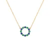 Personalized Rosecliff Small Circle Birthstone Necklace in 14k Gold sold by Haverhill